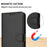 For iPhone 16 Wallet Phone Case Leather Stand Cover with Strap - Black - 5