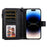 For iPhone 14 Pro Max Magnetic Leather Case Mobile Cover with Detachable Zipper Wallet Strap - Black - 2