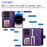 For iPhone 14 Pro Max Magnetic Leather Case Mobile Cover with Detachable Zipper Wallet Strap - Black - 7