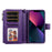 For iPhone 14 Magnetic Leather Case Mobile Cover with Detachable Zipper Wallet Strap - Purple - 2