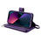 For iPhone 14 Magnetic Leather Case Mobile Cover with Detachable Zipper Wallet Strap - Purple - 3