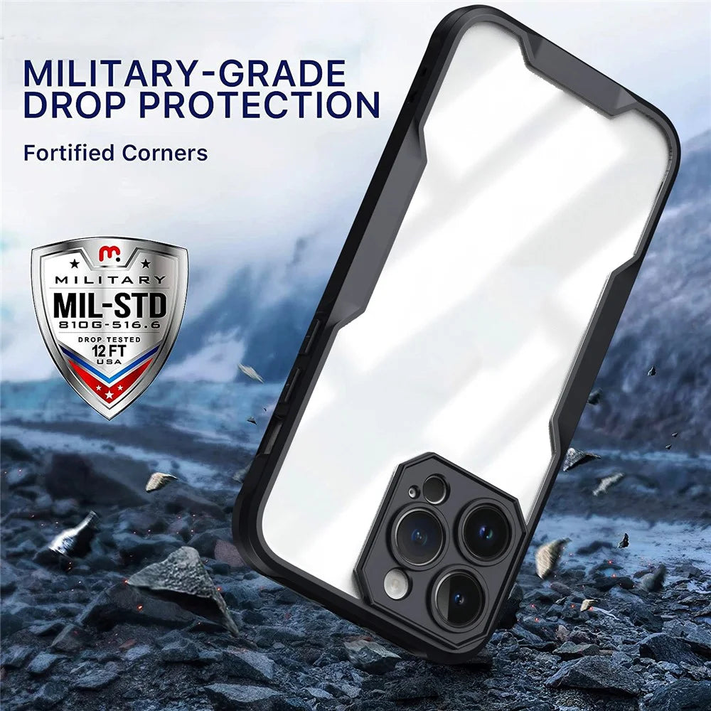 For iPhone 14 Pro Max Case Military-Grade Drop Protection Shockproof Phone Back Cover - Black - 2
