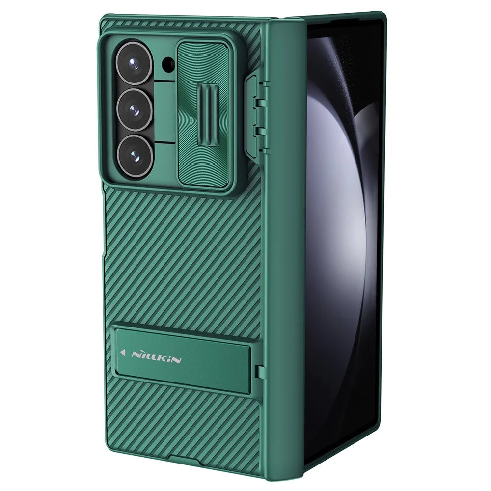 NILLKIN CamShield Fold Case for Samsung Galaxy Z Fold6 5G TPU+PC Kickstand Phone Cover Slide Camera Lid - Green - 2