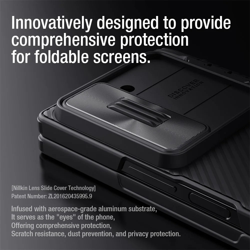 NILLKIN CamShield Fold Case for Samsung Galaxy Z Fold6 5G TPU+PC Kickstand Phone Cover Slide Camera Lid - Green - 7