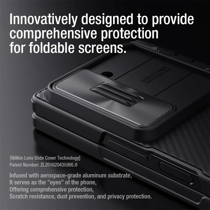 NILLKIN CamShield Fold Case for Samsung Galaxy Z Fold6 5G TPU+PC Kickstand Phone Cover Slide Camera Lid - Green - 7