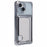 For iPhone 14 Plus Case Card Slot Electroplating TPU Phone Cover - Silver - 1