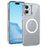 For iPhone 16 Magnetic Case Hard PC Scratch Resistant Back Transparent  Cover - Silver - 1