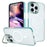 For iPhone 15 Pro Max Magnetic Case Strip Pattern PC+TPU Phone Cover Lens Cap Kickstand - Blue - 1