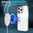 For iPhone 15 Pro Max Magnetic Case Strip Pattern PC+TPU Phone Cover Lens Cap Kickstand - Blue - 4