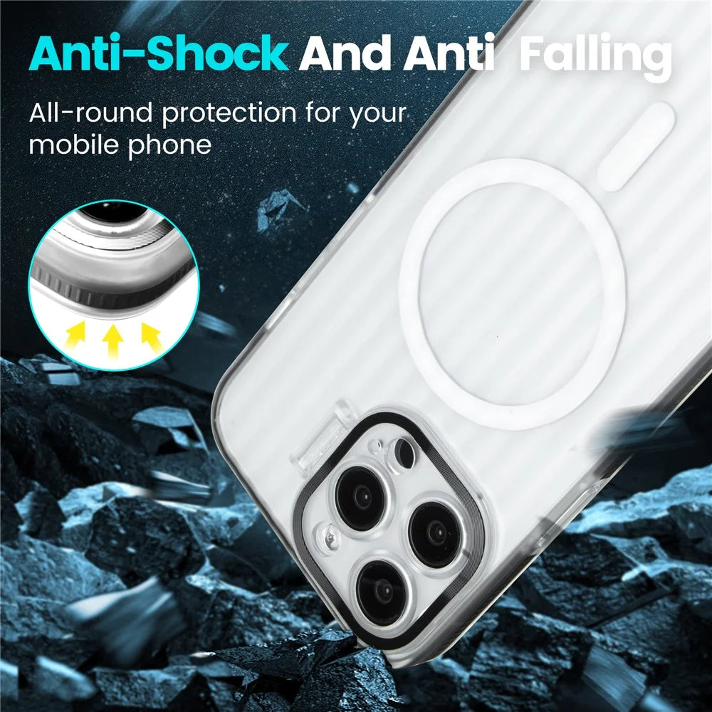 For iPhone 13 Pro Max Case Compatible with MagSafe Camera Kickstand PC+TPU Phone Cover - Blue - 5