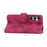 For Samsung Galaxy S24 FE Case Flower Pattern PU Leather Wallet Phone Cover with Shoulder Strap - Wine Red - 2