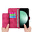 For Samsung Galaxy S24 FE Case Flower Pattern PU Leather Wallet Phone Cover with Shoulder Strap - Wine Red - 3