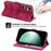For Samsung Galaxy S24 FE Case Flower Pattern PU Leather Wallet Phone Cover with Shoulder Strap - Wine Red - 5