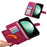 For Samsung Galaxy S24 FE Case Flower Pattern PU Leather Wallet Phone Cover with Shoulder Strap - Wine Red - 6