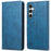 DF-05 For Samsung Galaxy S24 FE Case RFID Blocking PU Leather Phone Cover - Blue - 1