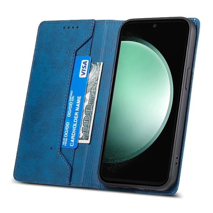 DF-05 For Samsung Galaxy S24 FE Case RFID Blocking PU Leather Phone Cover - Blue - 2