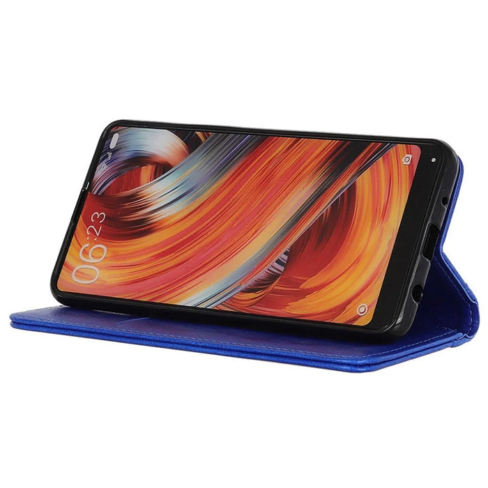 For Sony Xperia 5 VI Wallet Case Split Leather Litchi Texture Phone Cover - Blue - 3