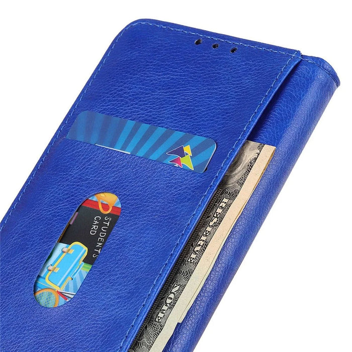 For Sony Xperia 5 VI Wallet Case Split Leather Litchi Texture Phone Cover - Blue - 4