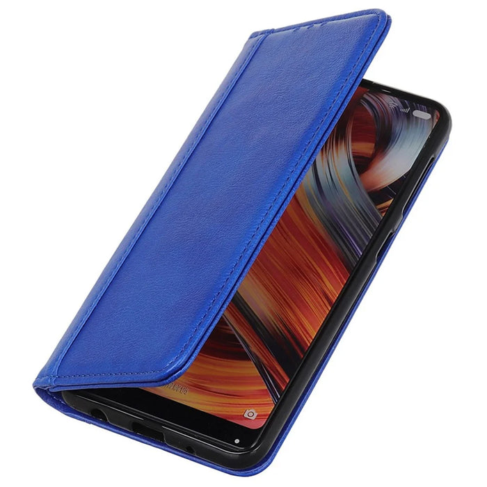 For Sony Xperia 5 VI Wallet Case Split Leather Litchi Texture Phone Cover - Blue - 5