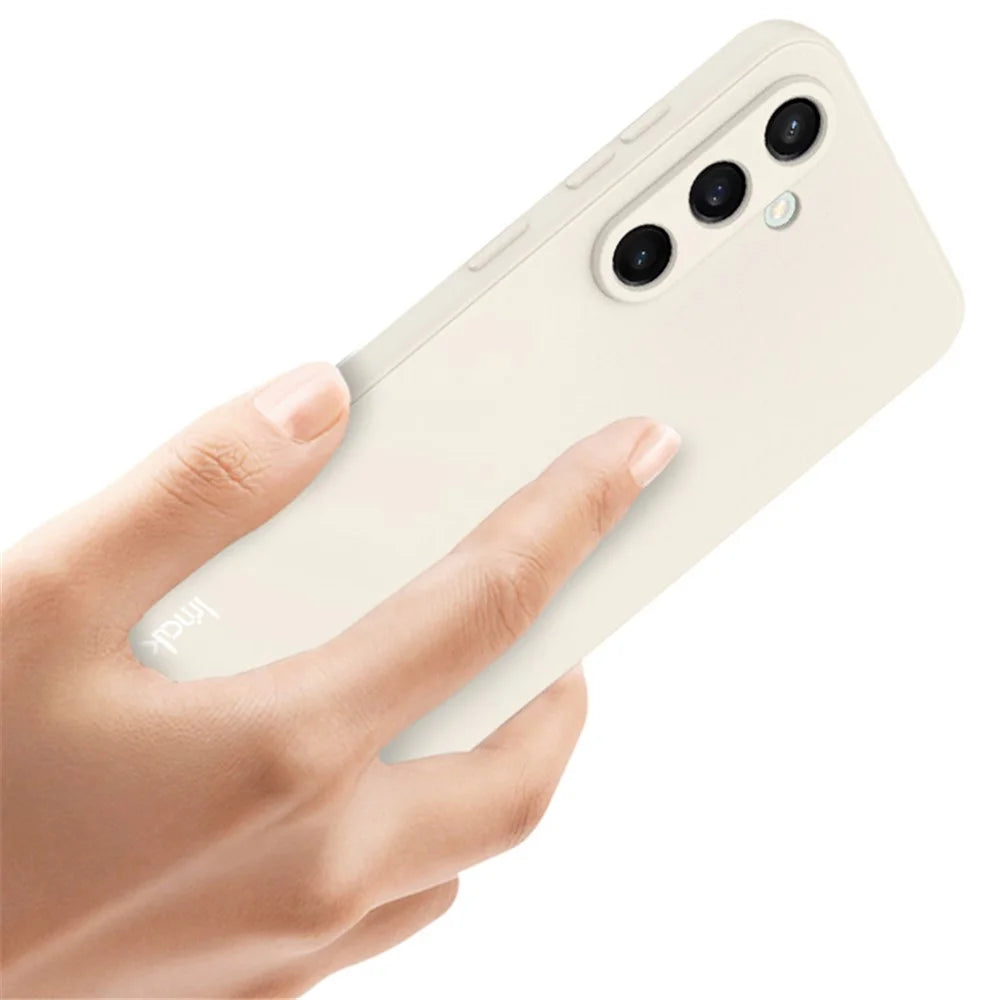 IMAK UC-4 Series for Samsung Galaxy S24 FE Case TPU Phone Cover with Straight Edge - White - 5
