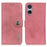 KHAZNEH For Sony Xperia 5 VI Wallet Case Cowhide Texture Leather Flip Phone Cover - Pink - 1