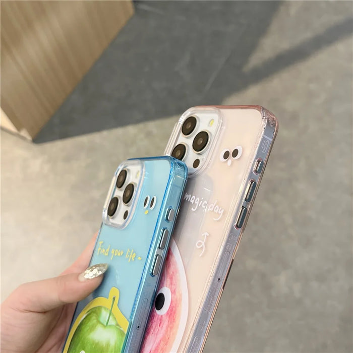 For iPhone 13 Pro Case Fruit Emotion Pattern Acrylic+TPU Phone Cover - Apple - 5