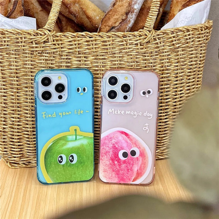 For iPhone 14 Pro Max Case Hybrid Phone Cover Fruit Emotion Pattern - Apple - 4