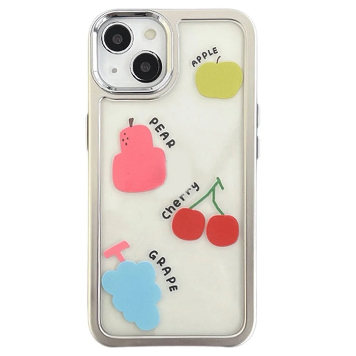 For iPhone 14 Case Pattern Design PC+TPU Phone Cover - Colorful Fruits - 1