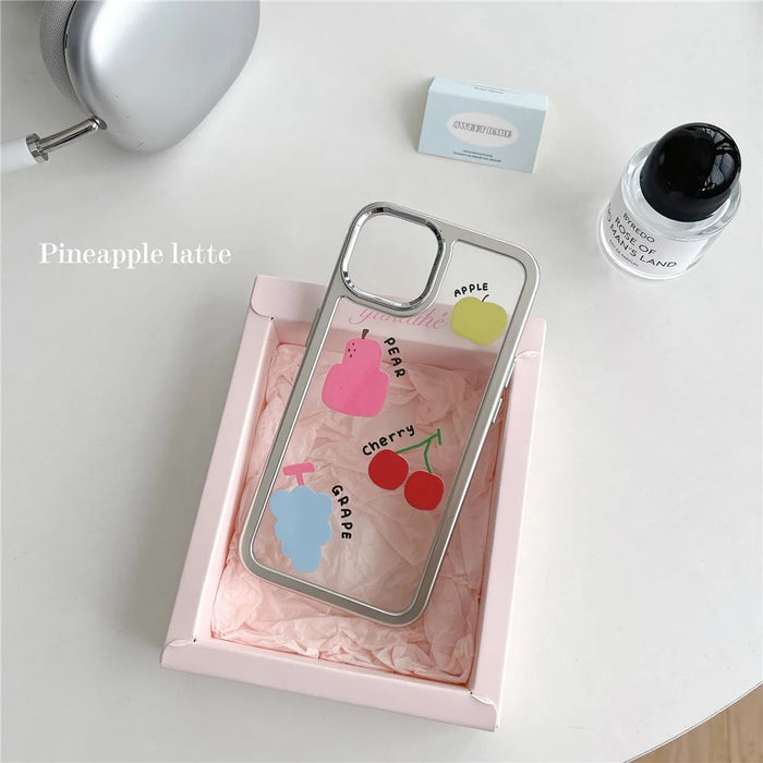 For iPhone 14 Case Pattern Design PC+TPU Phone Cover - Colorful Fruits - 4