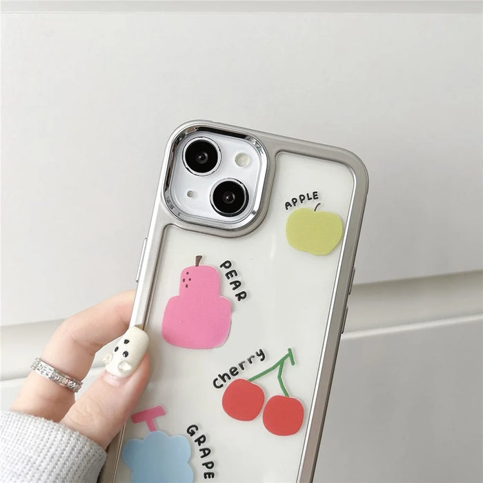 For iPhone 14 Case Pattern Design PC+TPU Phone Cover - Colorful Fruits - 6