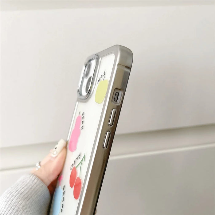 For iPhone 14 Case Pattern Design PC+TPU Phone Cover - Colorful Fruits - 7