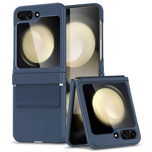 For Samsung Galaxy Z Flip7 FE 5G / Z Flip6 5G Case Shockproof PC+PU Phone Cover - Navy Blue - 1