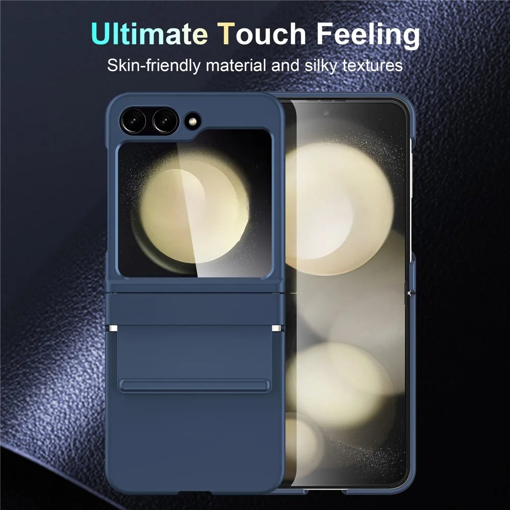 For Samsung Galaxy Z Flip7 FE 5G / Z Flip6 5G Case Shockproof PC+PU Phone Cover - Navy Blue - 3