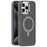 For iPhone 15 Pro Case Magnetic Kickstand TPU+Acrylic Phone Cover Skin-Touch - Grey - 1