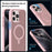 For iPhone 15 Pro Case Magnetic Kickstand TPU+Acrylic Phone Cover Skin-Touch - Grey - 5