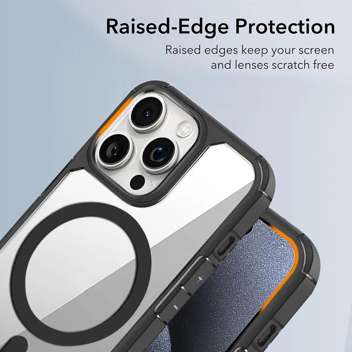For iPhone 13 Pro Max Magnetic Case TPU + Acrylic Phone Back Cover Compatible with MagSafe - Plum - 5