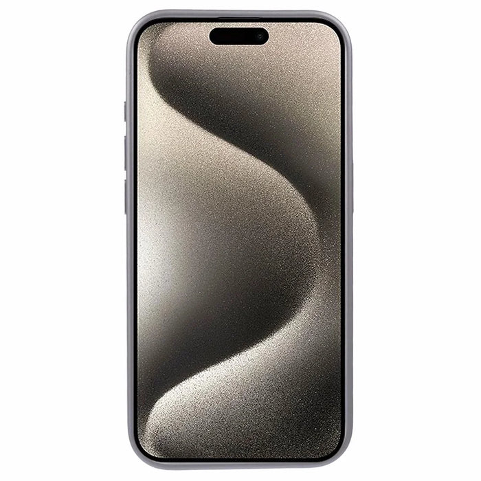 X-LEVEL For iPhone 15 Pro Case Geometric Line Leather+PC+TPU Phone Cover - Titanium Grey - 2