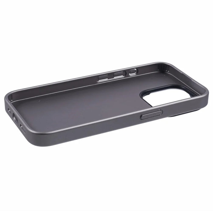 X-LEVEL For iPhone 15 Pro Case Geometric Line Leather+PC+TPU Phone Cover - Titanium Grey - 4