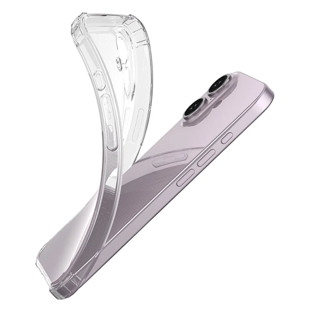 For iPhone 16 Shockproof Case Transparent Phone Cover Case - 6