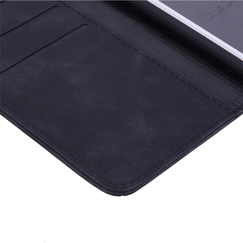 For iPhone 16 Case Flower Imprinted PU Leather Wallet Phone Cover - Black - 5