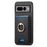 For Google Pixel 7 Pro 5G Magnetic Phone Case with Detachable Ring Holder Card Bag - Black - 2