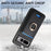 For Google Pixel 7 Pro 5G Magnetic Phone Case with Detachable Ring Holder Card Bag - Black - 7