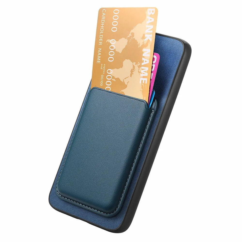 B2 For Google Pixel 7a Magnetic Case Detachable Card Holder Leather+TPU Phone Cover - Blue - 3