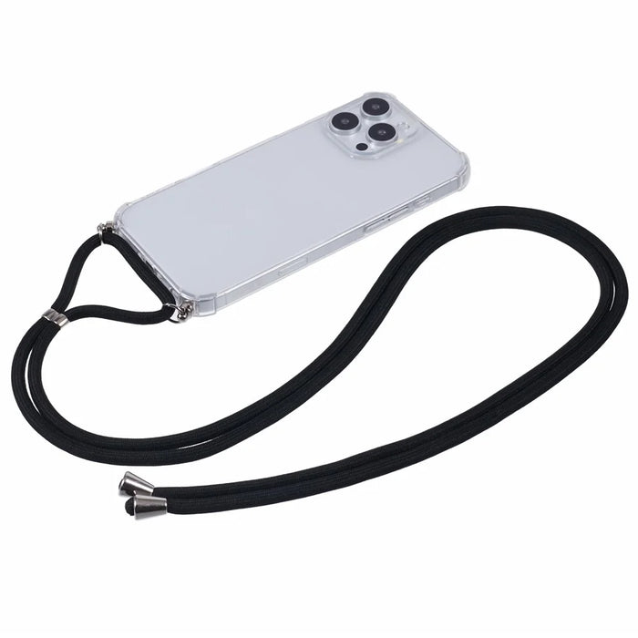 For iPhone 16 Pro Case with Strap Clear TPU Phone Cover Four Corner Reinforcement - 2