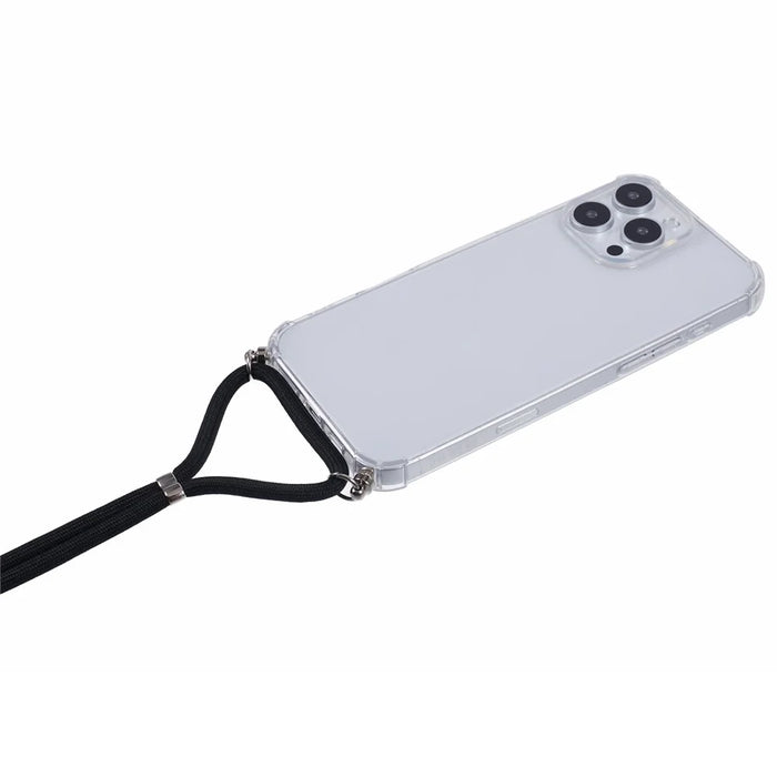 For iPhone 16 Pro Case with Strap Clear TPU Phone Cover Four Corner Reinforcement - 3