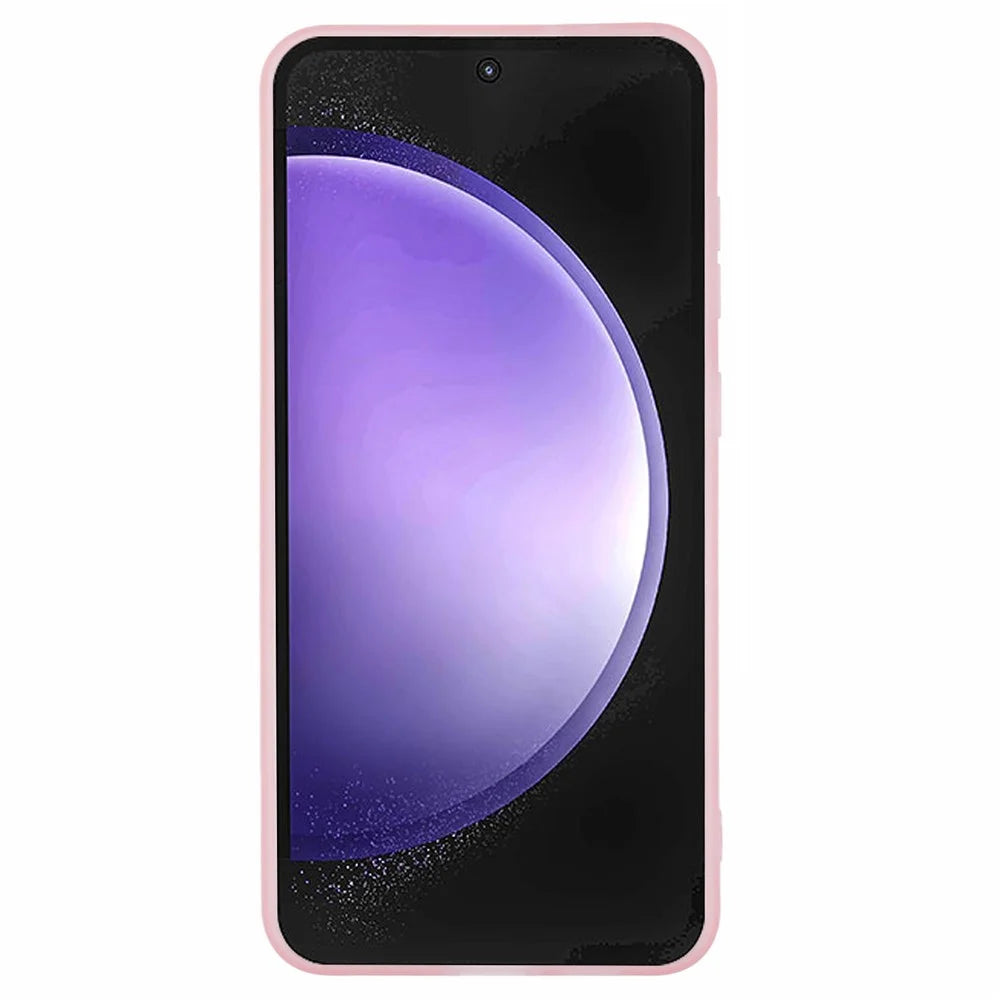 DKSM Series For Samsung Galaxy S24 FE Case Electroplated Camera Frame TPU Phone Cover - Transparent Pink - 2