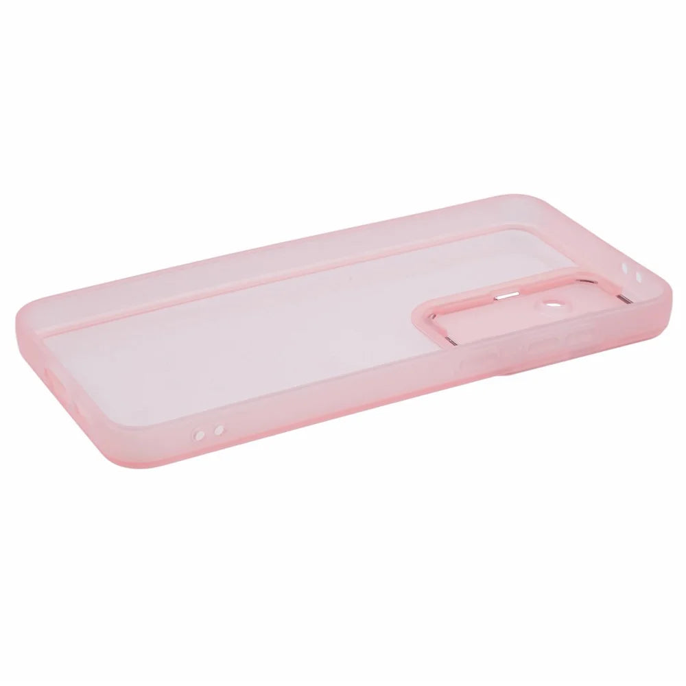 DKSM Series For Samsung Galaxy S24 FE Case Electroplated Camera Frame TPU Phone Cover - Transparent Pink - 3