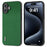 ABEEL For iPhone 16 Plus Case Litchi Texture Genuine Cow Leather+PC+TPU Phone Cover - Green - 1