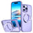 For iPhone 16 Pro Max Magnetic Case TPU+Acrylic Kickstand Phone Cover - Light Purple - 1