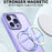 For iPhone 16 Pro Max Magnetic Case TPU+Acrylic Kickstand Phone Cover - Light Purple - 3